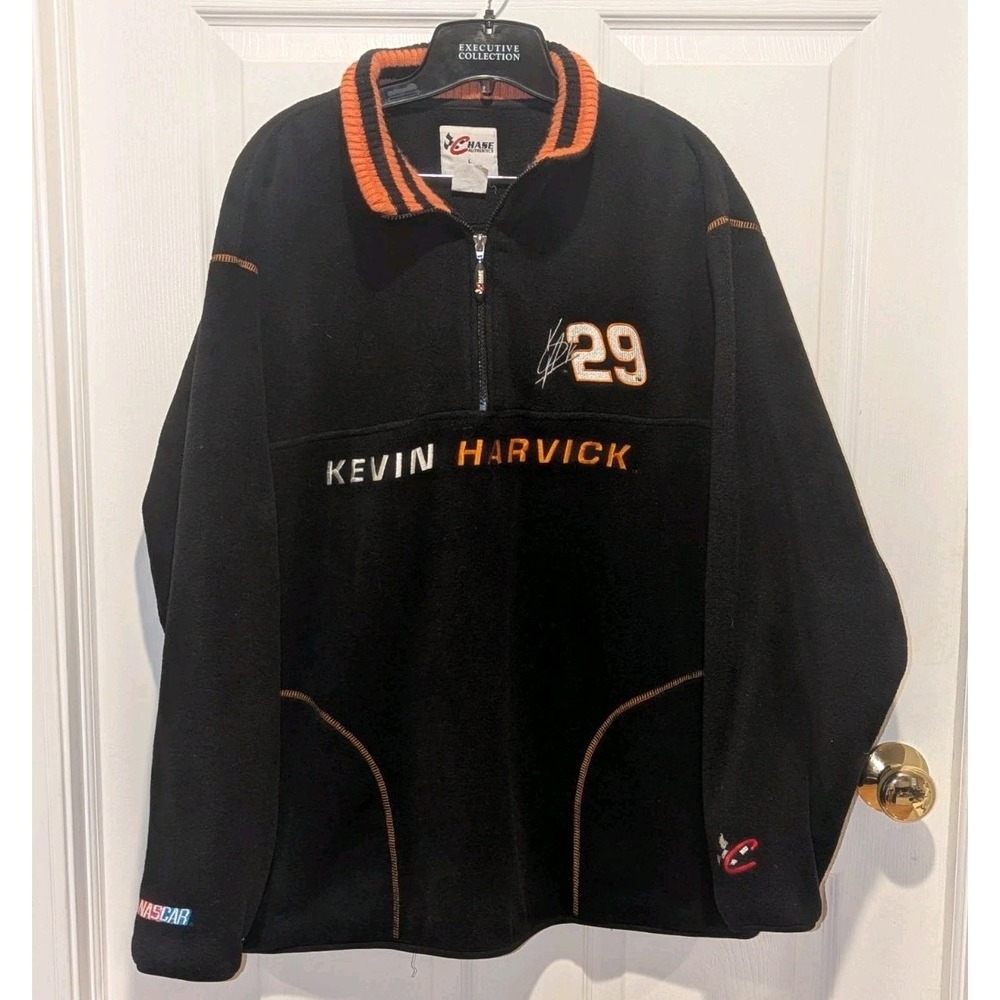 Y2K NASCAR Kevin Harvick 29 Racing Fleece Pullover Chase Authentics L Car